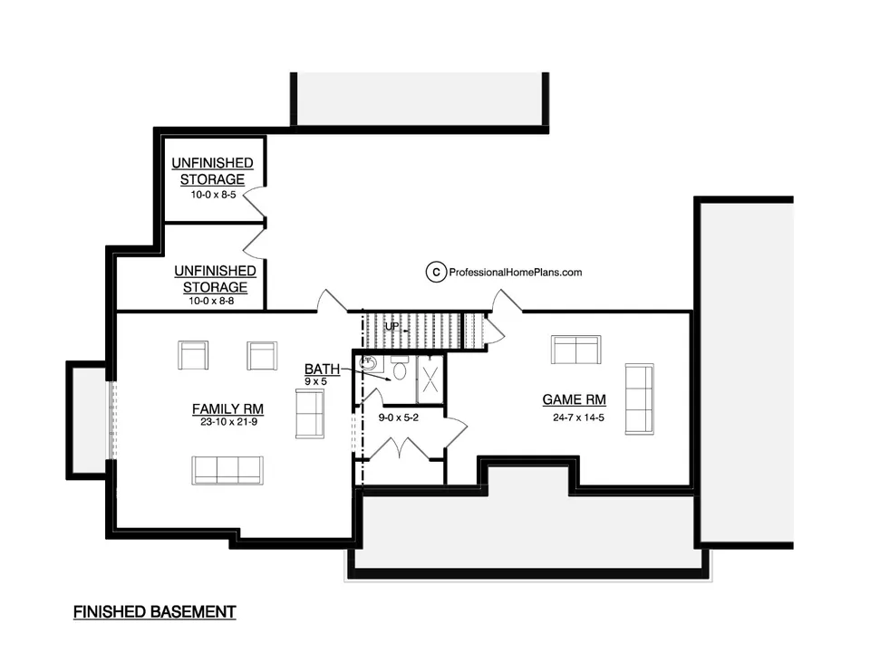 The Vineyard optional basement floor plan